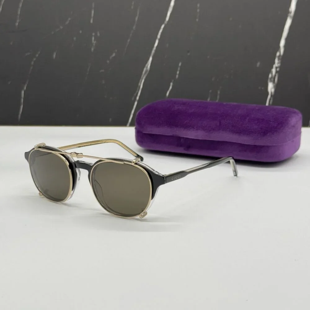 NEW GUCCI GG1212S 002 SUNGLASSES MEN ROUND BLACK EYEWEAR